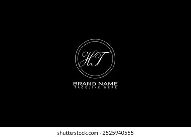 HT letter logo design on black background. HT creative initials letter logo concept. HT unique design.