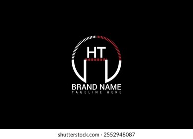 Diseño del logotipo de la letra HT sobre fondo negro. Concepto de logotipo de letra de iniciales creativas HT. HT diseño único.