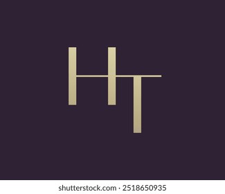 Diseño de icono de logotipo de letra HT. Monograma de las iniciales de lujo de estilo clásico.