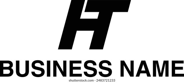 HT-Buchstabe Minimale Logo-Vektorgrafik