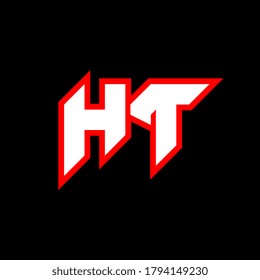 Diseño del logo HT, diseño de la letra HT inicial con estilo de ciencia ficción. Logo de HT para juegos, deportes, tecnología, digital, comunitaria o empresarial. H T ostenta un alfabeto italiano moderno. Tipografía de estilo urbano.