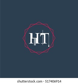 ht logo initial Letter, Abstract Polygonal Background Logo, design for Corporate Business Identity,flat icon, Alphabet letter