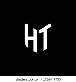 ht logo monogram with shield shape design template