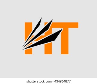 HT Logo. Vector Graphic Branding Letter Element
