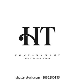 HT Minimal Luxury Initial Logo vector.