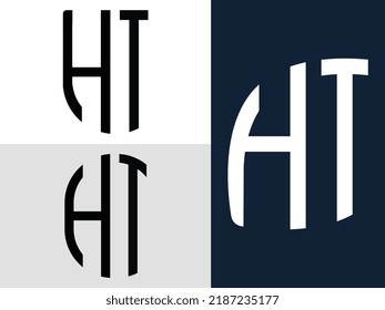 HT moderne Anfangsbuchstaben Logo Design Vektorbündel. Es ist geeignet, für welche Firma oder Marke diese anfänglich gegründet wird.