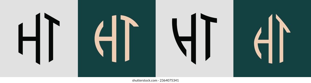 HT modern initial letter logo design vector bundle. It will be suitable for which company or brand name start those initial.