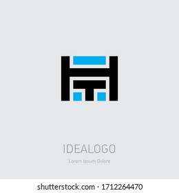HT - monogram or logotype. H and T logo. Design element or icon. Vector Emblem.