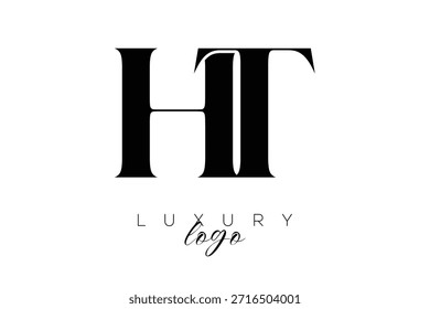 HT Serif Letter Monogram Typography Logo for Elegant Premium Branding Identity