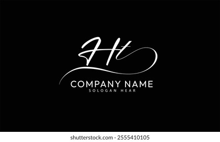 HT T H initial signature logo template vector