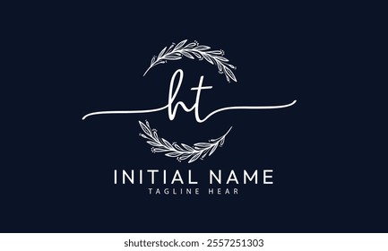 HT T H  initial signature logo template vector