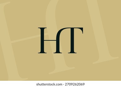 Diseño de icono de logotipo de letra HT o TH. Monograma de las iniciales de lujo de estilo clásico.