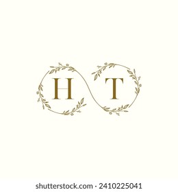 Infinito de bodas HT en un elegante monograma con un diseño profesional de alta calidad que se imprimirá bien
