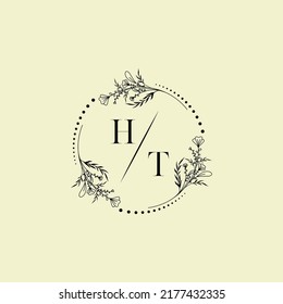 HT wedding initial logo letters in high quality professional design that will print well across any print media