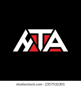 HTA Dreieck-Buchstaben Logo Design mit Dreieck Form. HTA Dreieck Logo Design Monogramm. HTA Dreieck Vektor Logo Vorlage mit roter Farbe. HTA dreieckiges Logo Einfach, elegant und luxuriös.
