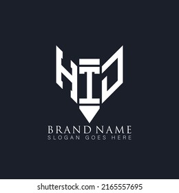 HTD Diseño exclusivo de logotipo de letras vectoriales con iniciales abstractas y planas planas únicas.
