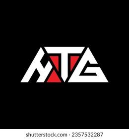 HTG triangle letter logo design with triangle shape. HTG triangle logo design monogram. HTG triangle vector logo template with red color. HTG triangular logo Simple, Elegant, and Luxurious design.