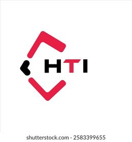 HTI creative minimalist letter logo. HTI unique vector initials alphabet letter logo design
