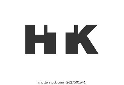HTK logo design. Initial letter H T K bold font style for tech startups, consulting, corporate branding. Creative company name, headlines typography identity, trendy logotype. Vector illustration.