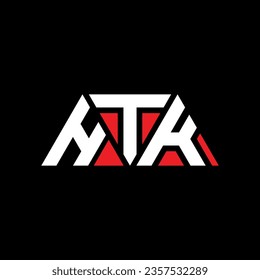 HTK triangle letter logo design with triangle shape. HTK triangle logo design monogram. HTK triangle vector logo template with red color. HTK triangular logo Simple, Elegant, and Luxurious design.