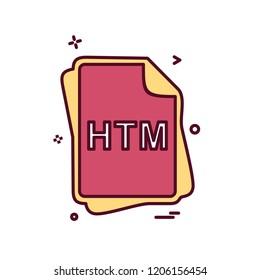 HTM file type icon design vector