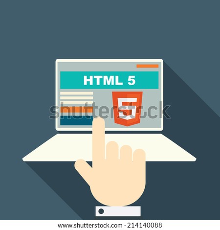 HTML 5 responsive web design on various devices. Eps10 vector illustration.