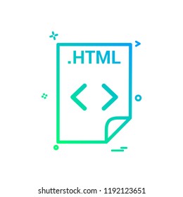 HTML application download file files format icon vector design