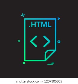 HTML application download file files format icon vector design