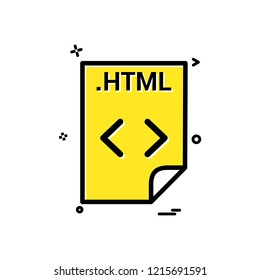 HTML application download file files format icon vector design