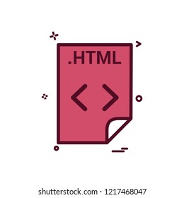 HTML application download file files format icon vector design