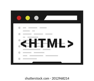 HTML code. Coding icon. Html popup window. Web page code. Illustration vector