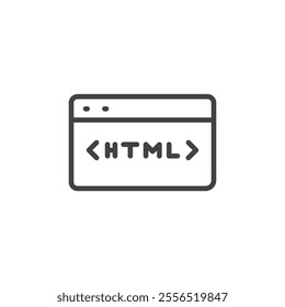 HTML code with meta tags icon Vector logo outline