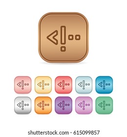 Html Code Script Icon - Vector Button Icon Set in Various Color