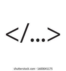 HTML Coding Vector Icon on white background