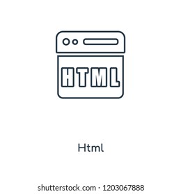 Html concept line icon. Linear Html concept outline symbol design. This simple element illustration can be used for web and mobile UI/UX.