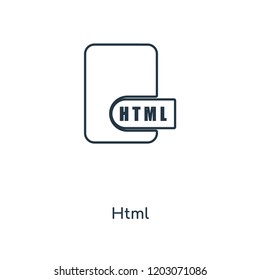 Html concept line icon. Linear Html concept outline symbol design. This simple element illustration can be used for web and mobile UI/UX.