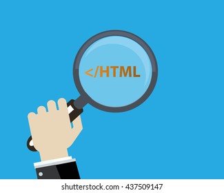 Html developer concept vector flat design. 