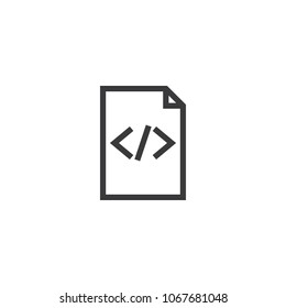 HTML Document paper outline icon. isolated note paper icon in thin line style for graphic and web design. Simple flat symbol Pixel Perfect vector Illustration.