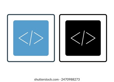 HTML Editor icon. icon related to edit tool. suitable for web site, app, user interfaces, printable etc. solid icon style. simple vector design editable