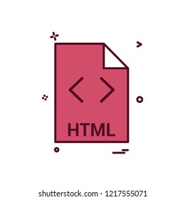 html file file extension file format icon vector design