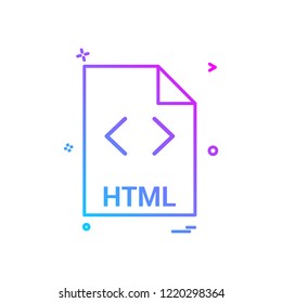 html file file extension file format icon vector design