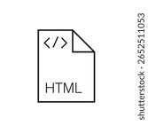 html file extension icon outline editable stroke eps 
