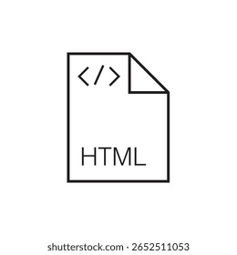 ícone da extensão de arquivo html estrutura de tópicos traçado editável eps 