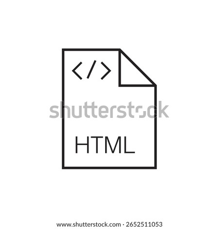 html file extension icon outline editable stroke eps 