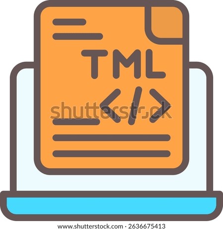 Html File Filled Style Icon Design