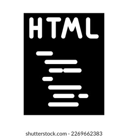 html file format document glyph icon vector. html file format document sign. isolated symbol illustration
