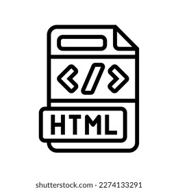 html file format document line icon vector. html file format document sign. isolated contour symbol black illustration