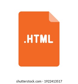 HTML file format flat icon. Linear style sign for mobile concept and web design. Simple color symbol. Vector illustration isolated on white background. EPS 10.