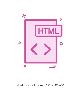html file format icon vector design