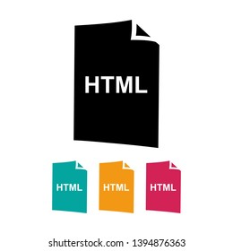 html file format icon vector design